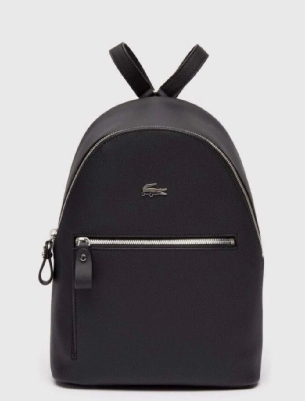 Lacoste Women's Daily Classic Coated Piqué Canvas Backpack with Logo Charm